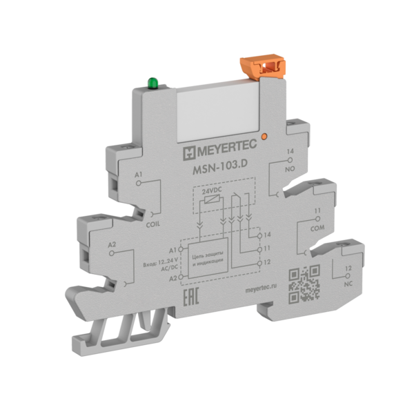 Модуль промежуточное реле и колодка MEYERTEC серии MSN в компактном корпусе (1-контактные)