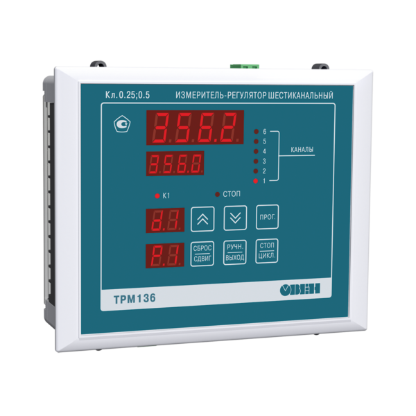 ТРМ136 цифровой терморегулятор шестиканальный с двухпозиционным управлением и RS-485