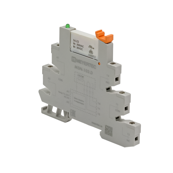 MSN-103.D - Модуль реле 1-конт, 24VDC, ток 6А и колодка