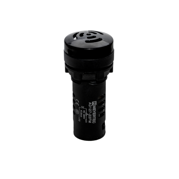MT22-FM220E - Зуммер без подсветки, 80дБ, черный, 220V AС, IP65, пластик
