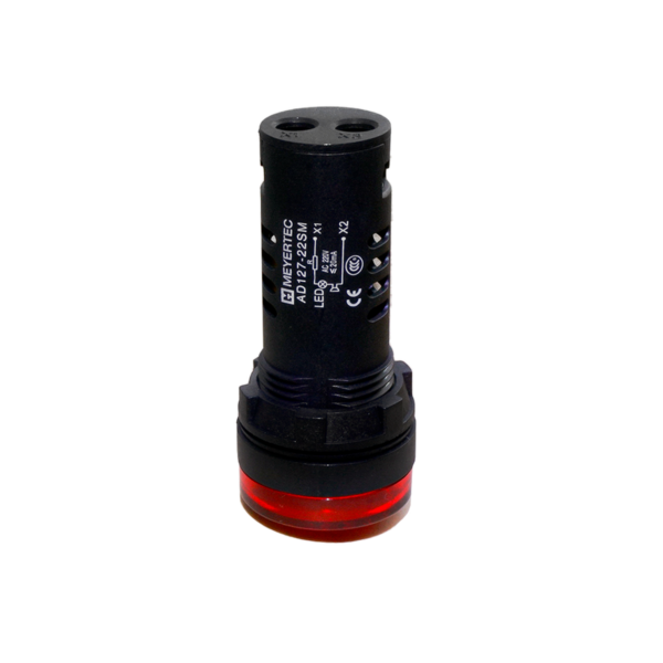 MT22-SM220E - Зуммер с подсветкой, 80дБ, красный, 220V AС, IP65, пластик