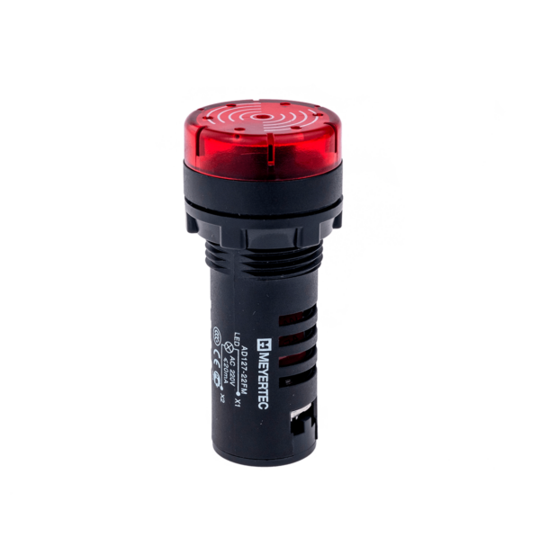MT22-SM24 - Зуммер с подсветкой, 80дБ, красный, 24V AC/DC, IP40, пластик