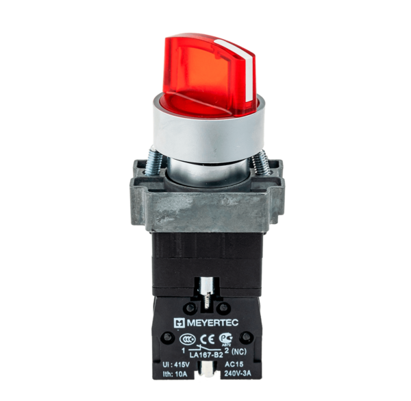 MTB2-BK2461 - Переключатель с подсветкой, с фиксацией, 24V AC/DC, красный, 2 положения, 1NC