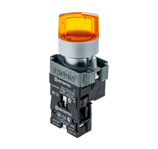 MTB2-BK2561 - Переключатель с подсветкой, с фиксацией, 24V AC/DC, желтый, 2 положения, 1NO