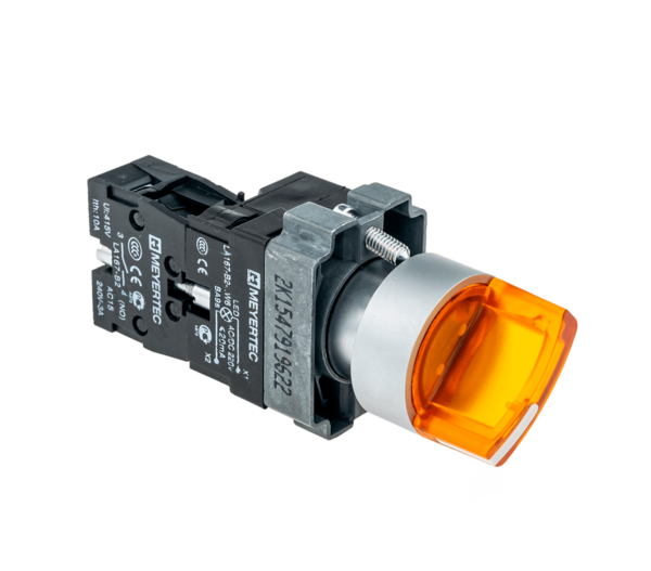 MTB2-BK2561 - Переключатель с подсветкой, с фиксацией, 24V AC/DC, желтый, 2 положения, 1NO