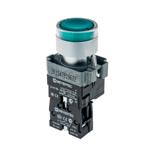 MTB2-BW3363 - Кнопка с подсветкой зеленая 220V 1NO