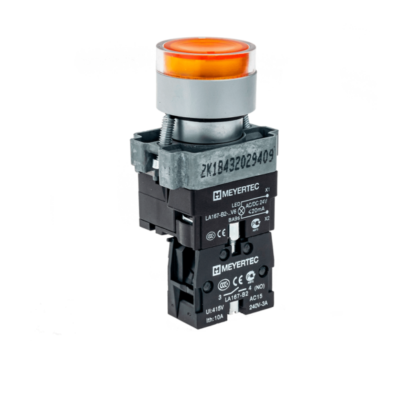 MTB2-BW3563 - Кнопка с подсветкой желтая 220V 1NO