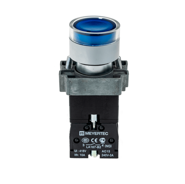 MTB2-BW3663 - Кнопка с подсветкой синяя, 220V 1NO