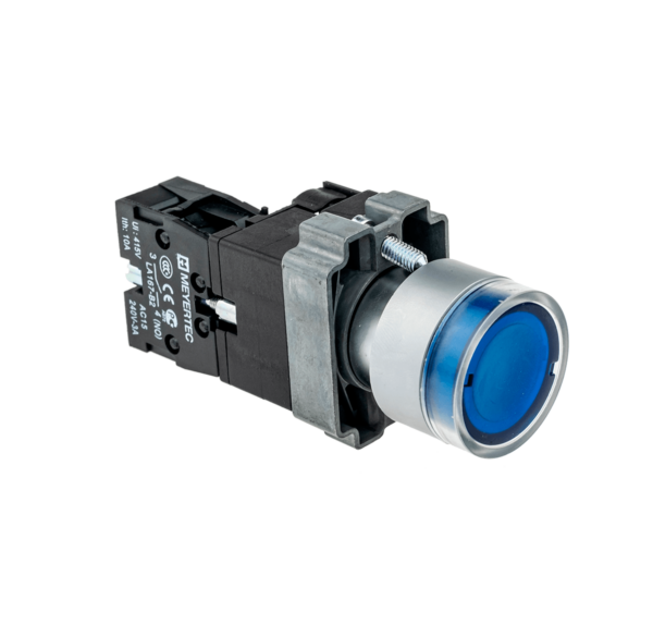 MTB2-BW3663 - Кнопка с подсветкой синяя, 220V 1NO