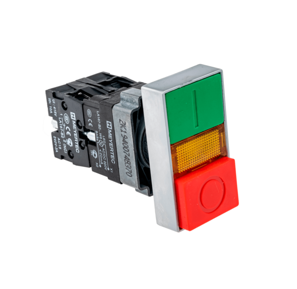 MTB2-BW8461 - Кнопка двойная с подсветкой 24V, выступающий толкатель