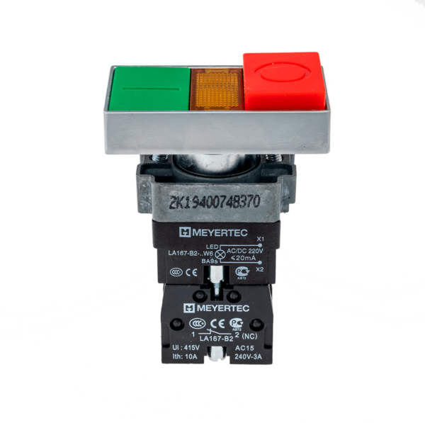 MTB2-BW8461 - Кнопка двойная с подсветкой 24V, выступающий толкатель