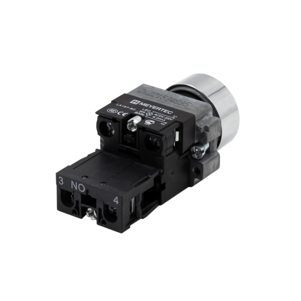MTB2-BWF3361 - Кнопка  плоская зеленая с подсветкой, 220V AC/DC, 1NO, IP67, металл