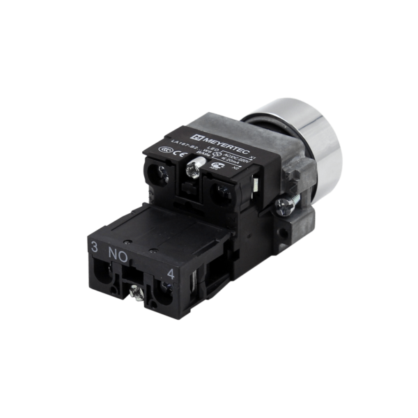 MTB2-BWF3671 - Кнопка плоская синяя с подсветкой, 24V AC/DC, 1NO, IP67, металл