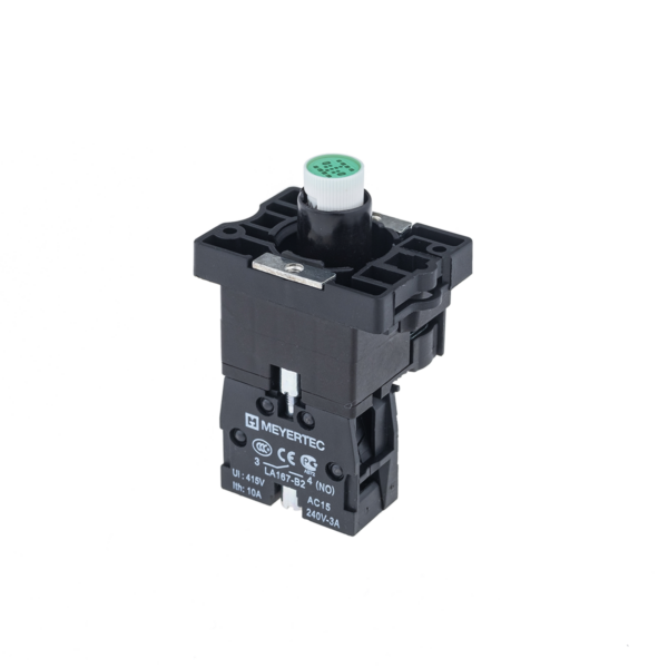 MTB2-EW633 - Основание с подсветкой 1NO зеленый 220V, пластик