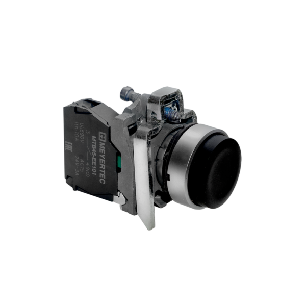 MTB4-BL21 - Кнопка выступающая черная, 1NO, IP65, металл