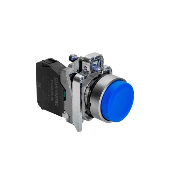 MTB4-BL61 - Кнопка выступающая синяя,  1NO, IP65, металл