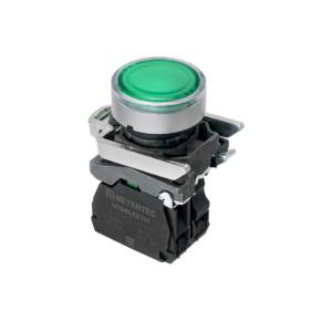 MTB4-BW33711 - Кнопка зеленая с подсветкой, 1NO, 24V AC/DC, IP65, металл