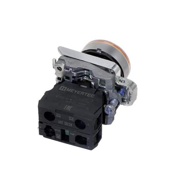 MTB4-BW35711 - Кнопка желтая с подсветкой, 1NO, 24V AC/DC, IP65, металл