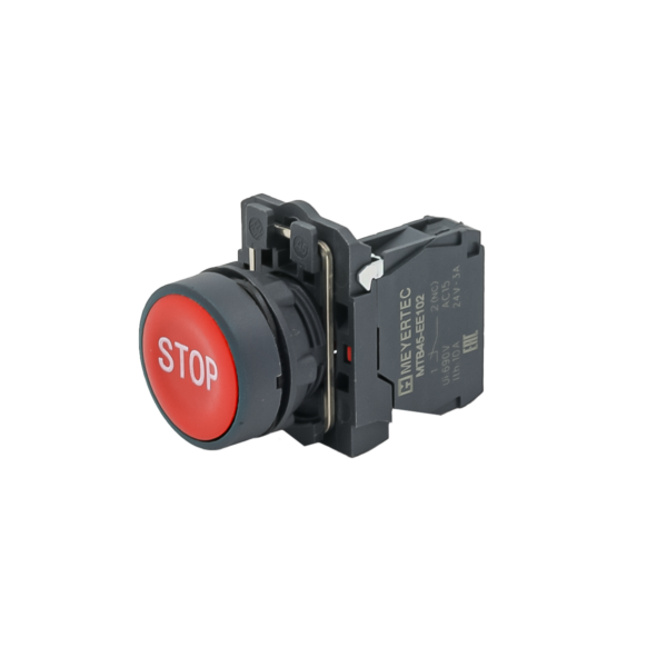 MTB5-AA41622 - Кнопка плоская красная, маркировка "STOP", 1NС, IP65, пластик