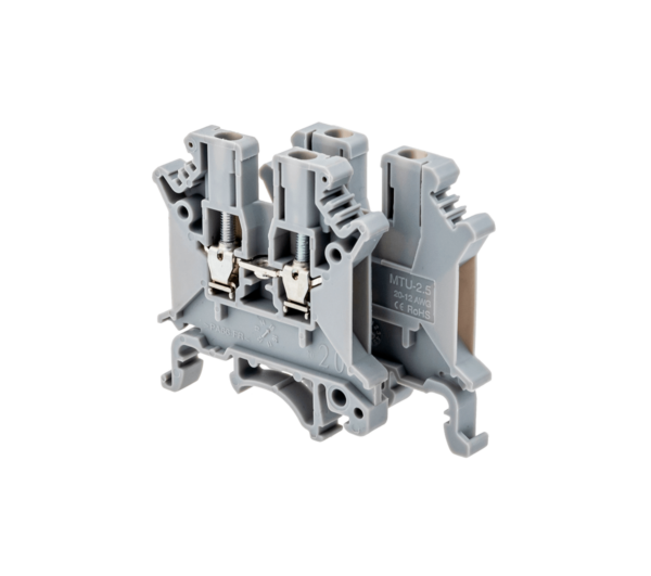 MTU-2.5 - Клемма винтовая проходная, 2.5 мм², серая