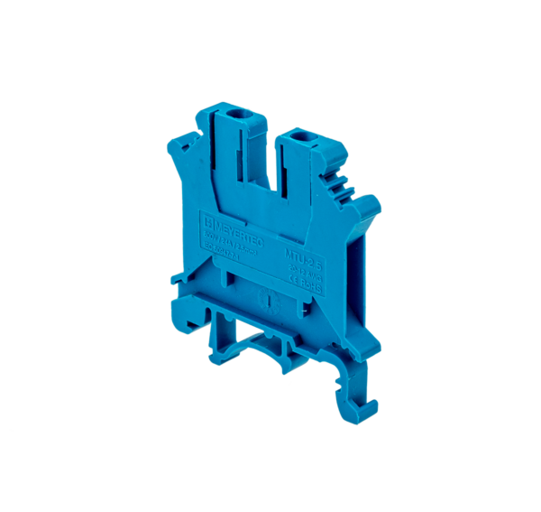 MTU-2.5BL - Клемма винтовая проходная, 2.5 мм², синяя