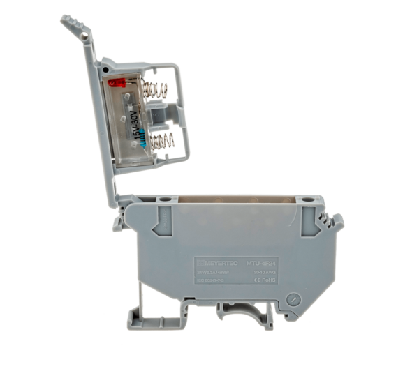 MTU-4F24 - Клемма винтовая с держателем предохранителя, 4 мм², с индикацией 24В, серая