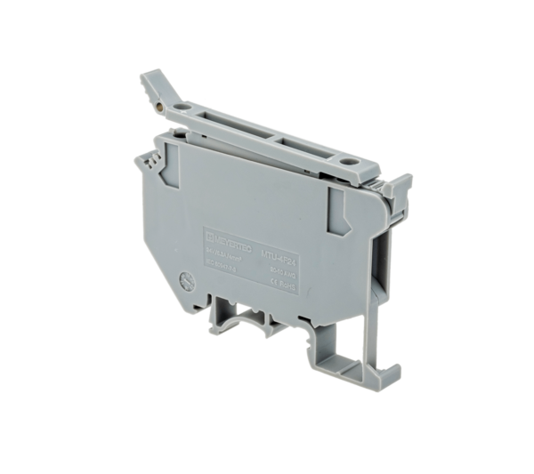 MTU-4F24 - Клемма винтовая с держателем предохранителя, 4 мм², с индикацией 24В, серая