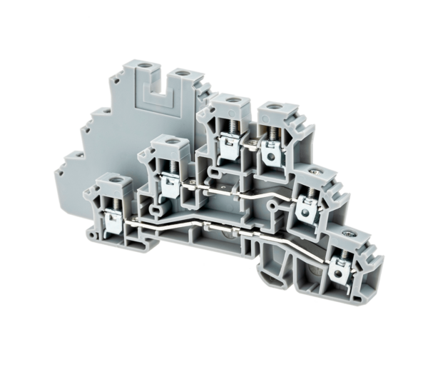 MTU-TR2.5 - Клемма винтовая трехуровневая, 2.5 мм², серая