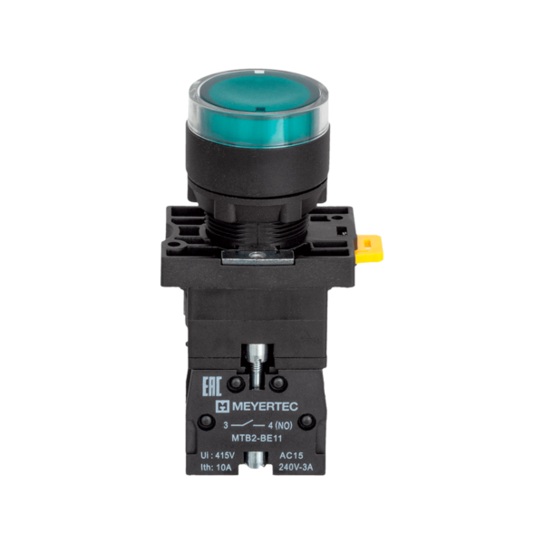 MTB2-EW33611 - Кнопка зеленая с подсветкой, 1NO, 24V AC/DC, IP54, пластик