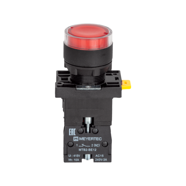 MTB2-EW34623 - Кнопка красная с подсветкой, 1NС, 220V AC/DC, IP54, пластик
