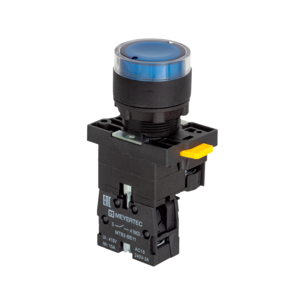 MTB2-EW36613 - Кнопка синяя с подсветкой, 1NO, 220V AC/DC, IP54, пластик