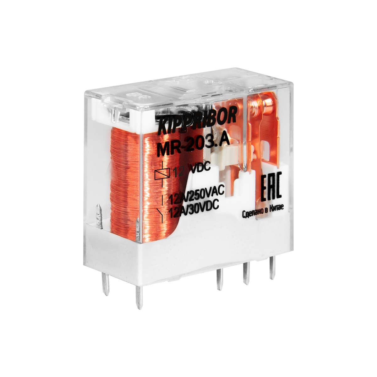 MR-203.A - Реле промежуточное 2-контактное, 12А, 24VAC