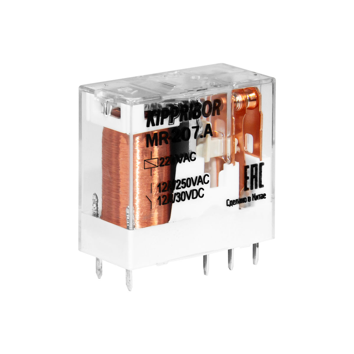MR-207.A - Реле промежуточное 2-контактное, 12А, 220VAC