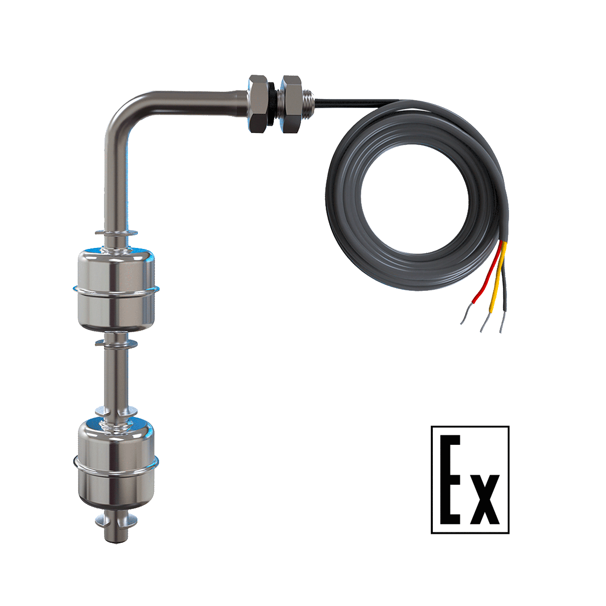Двухуровневые поплавковые датчики уровня ПДУ-1.2-Ex