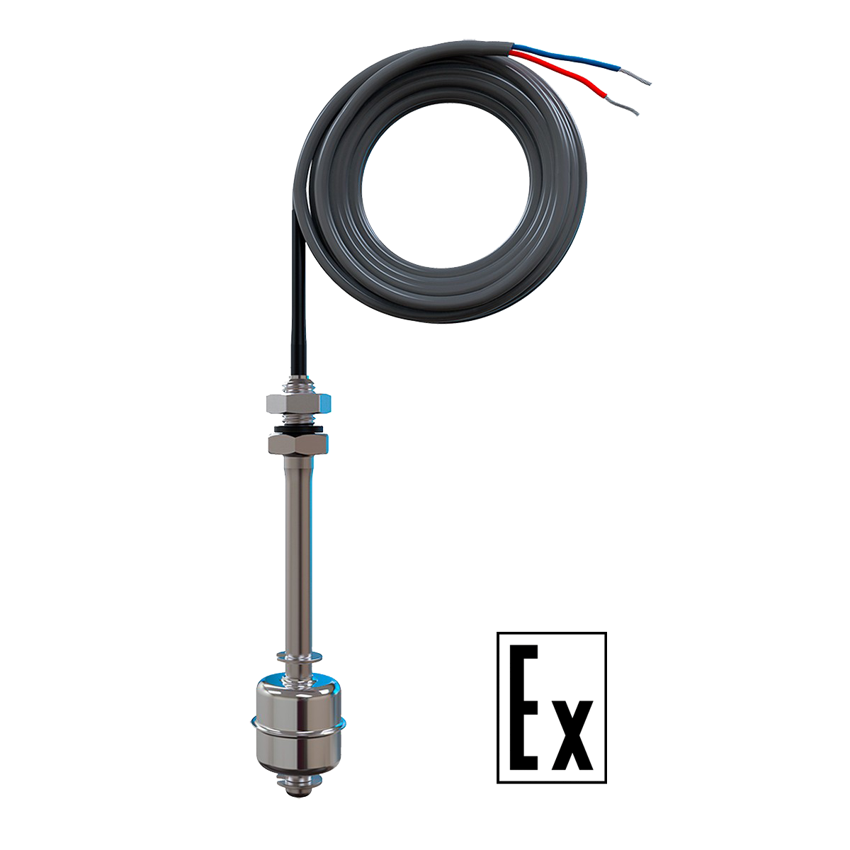 Поплавковый датчик уровня вертикального крепления ПДУ-2.1.-Ex