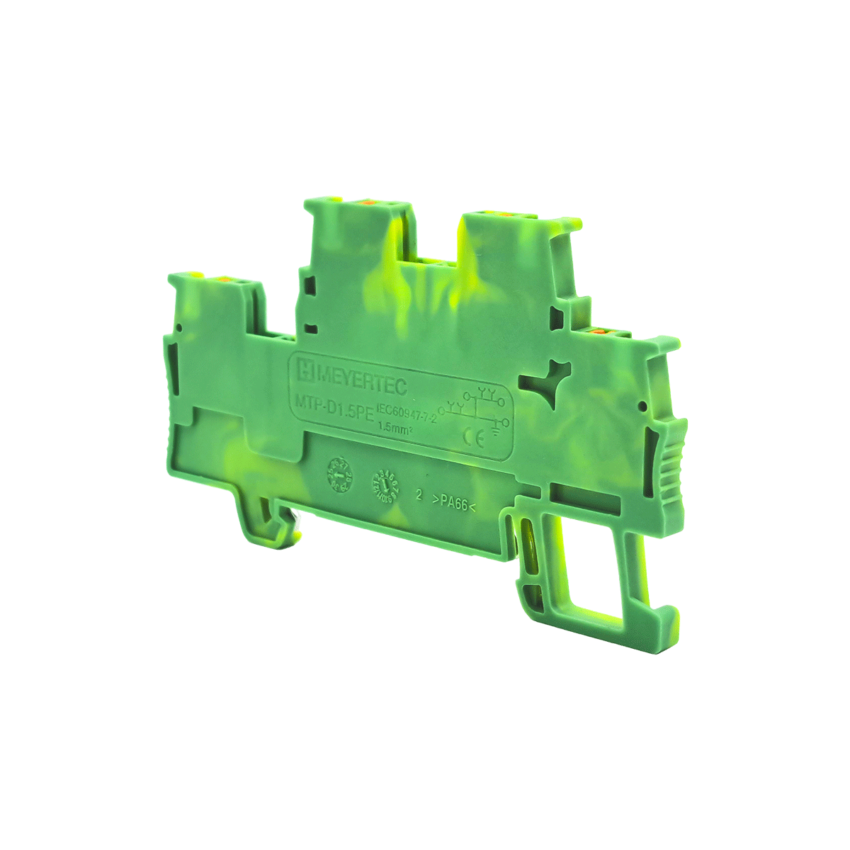 MTP-D1.5PE - Клемма push-in двухуровневая "Земля", 1.5 мм²